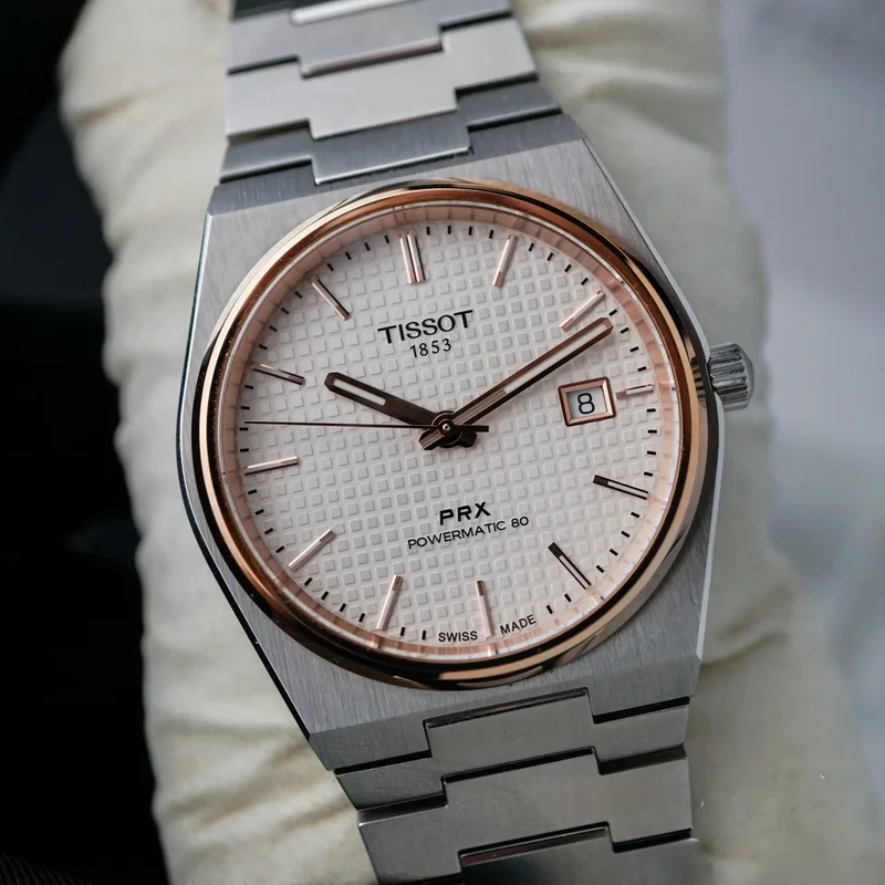 PRX Powermatic 80 Stainless Steel / Rose Gold PVD / Silver