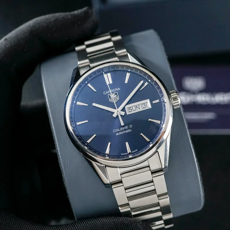 Carrera Calibre 5 Day-Date Blue Dial Steel Bracelet
