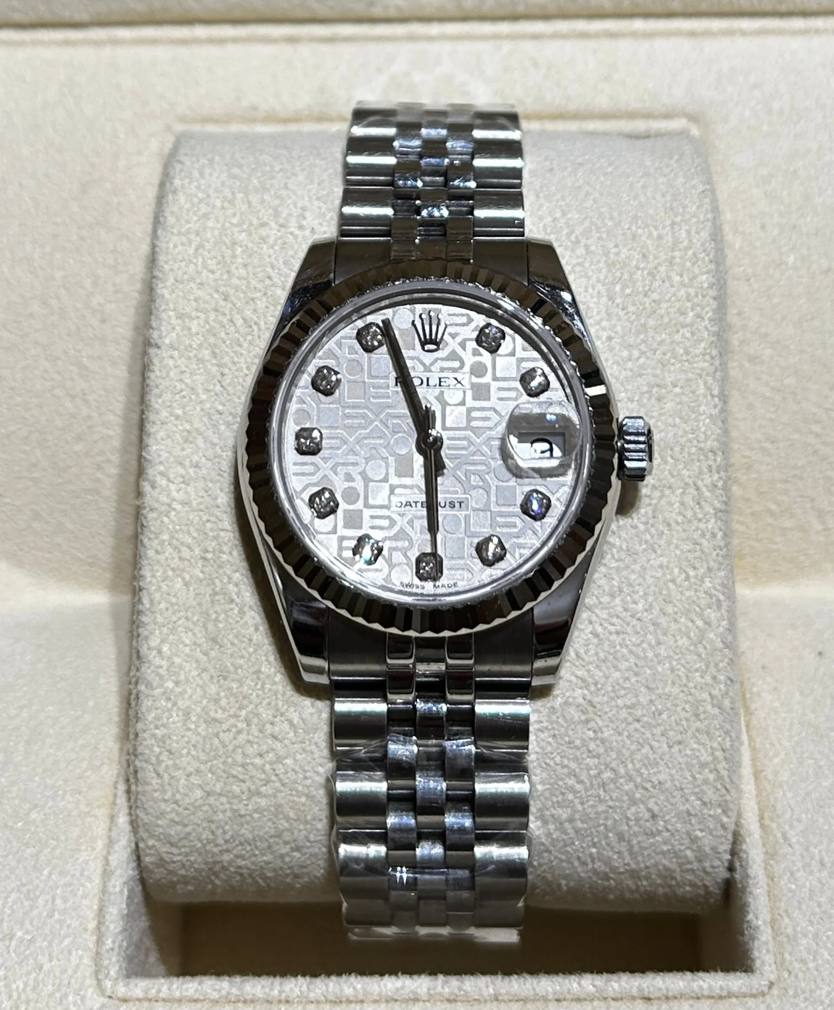 Datejust 31 Silver Computer Dial With Diamond