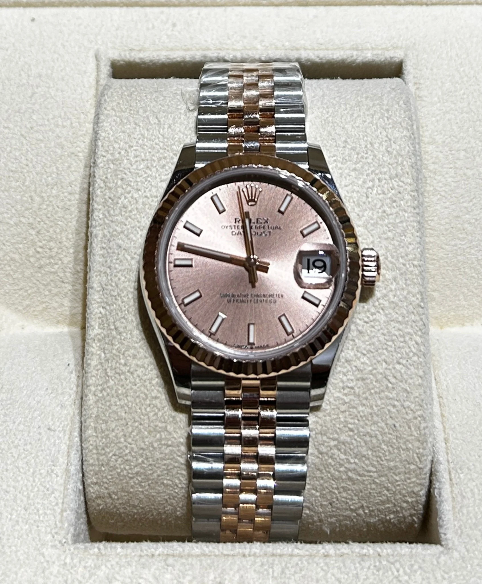 Datejust 31 Stainless Steel/ Rose Gold / Fluted / Rose / Jubilee