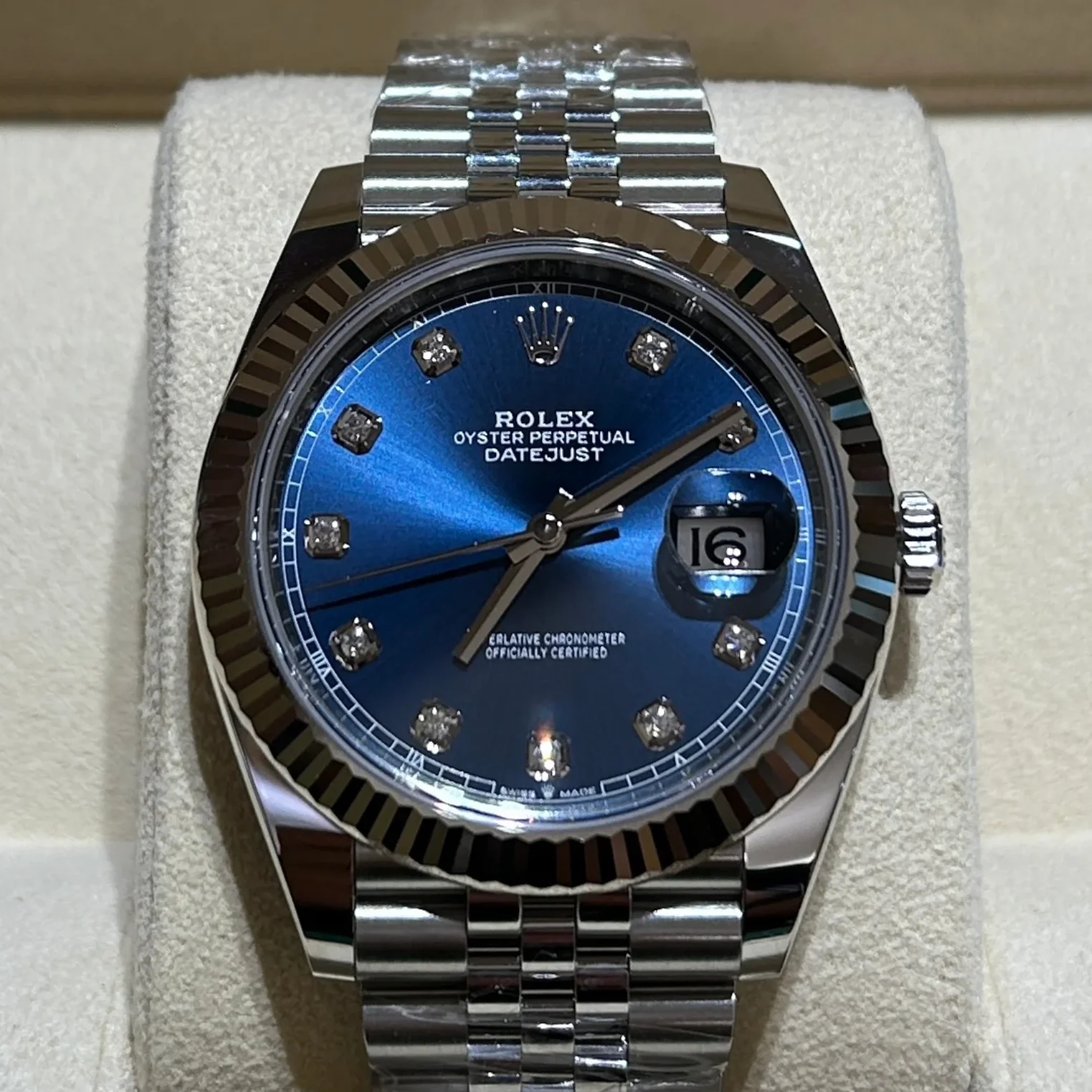 Datejust 41 Stainless Steel Fluted / Jubilee  / Blue - Diamond