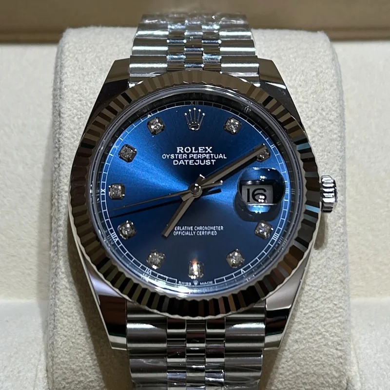 Datejust 41 Stainless Steel Fluted / Jubilee  / Blue - Diamond