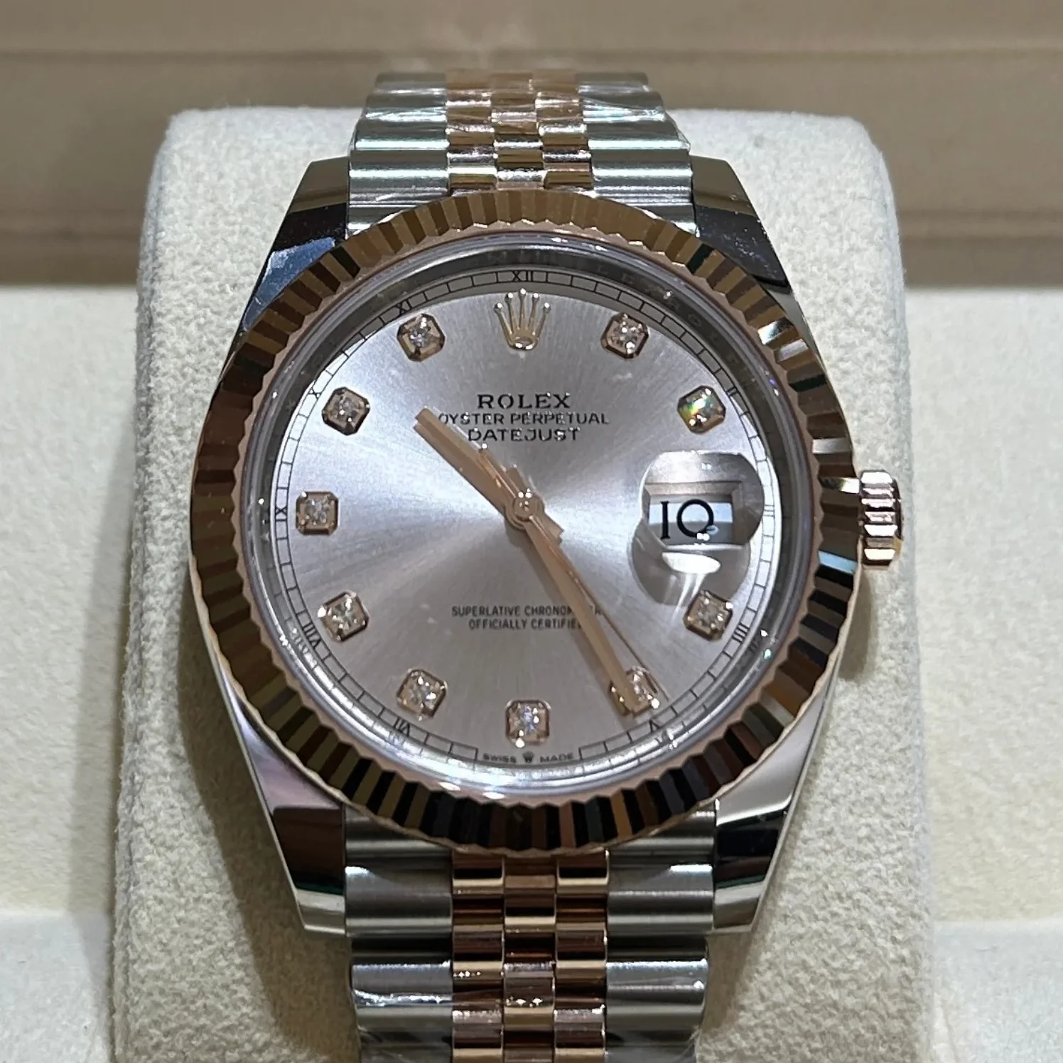 Datejust 41 Rolesor Everose Fluted / Jubilee / Sundust - Diamond