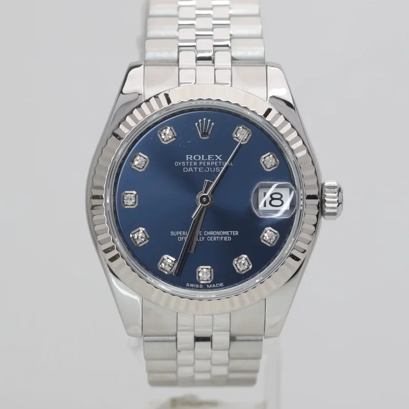 Datejust 31 Stainless Steel Fluted / Jubilee / Blue - Diamond