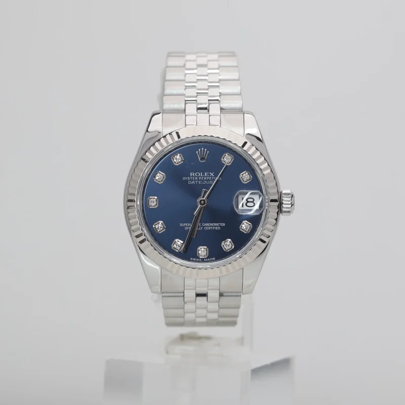 Datejust 31 Stainless Steel Fluted / Jubilee / Blue - Diamond