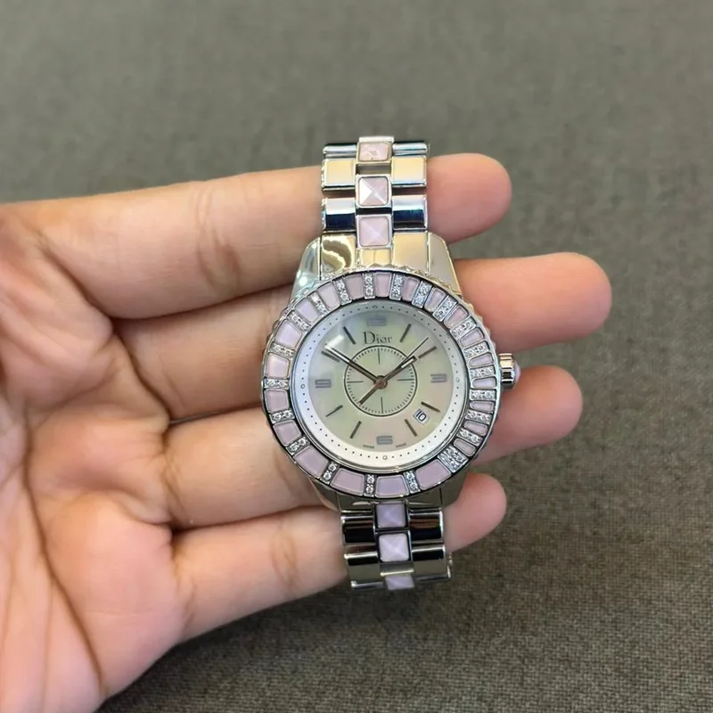 Thumb Christal Mother of Pearl Diamond Stainless Steel 