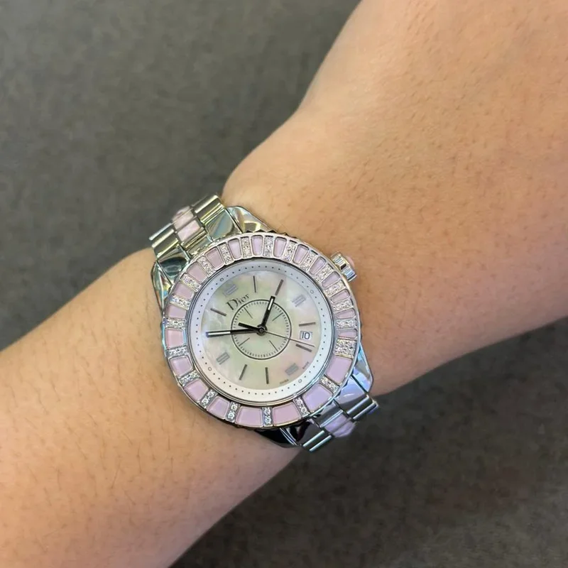 Christal Mother of Pearl Diamond Stainless Steel 