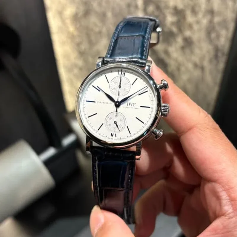 Portofino Chronograph 39 Stainless Steel / Silver - Blue