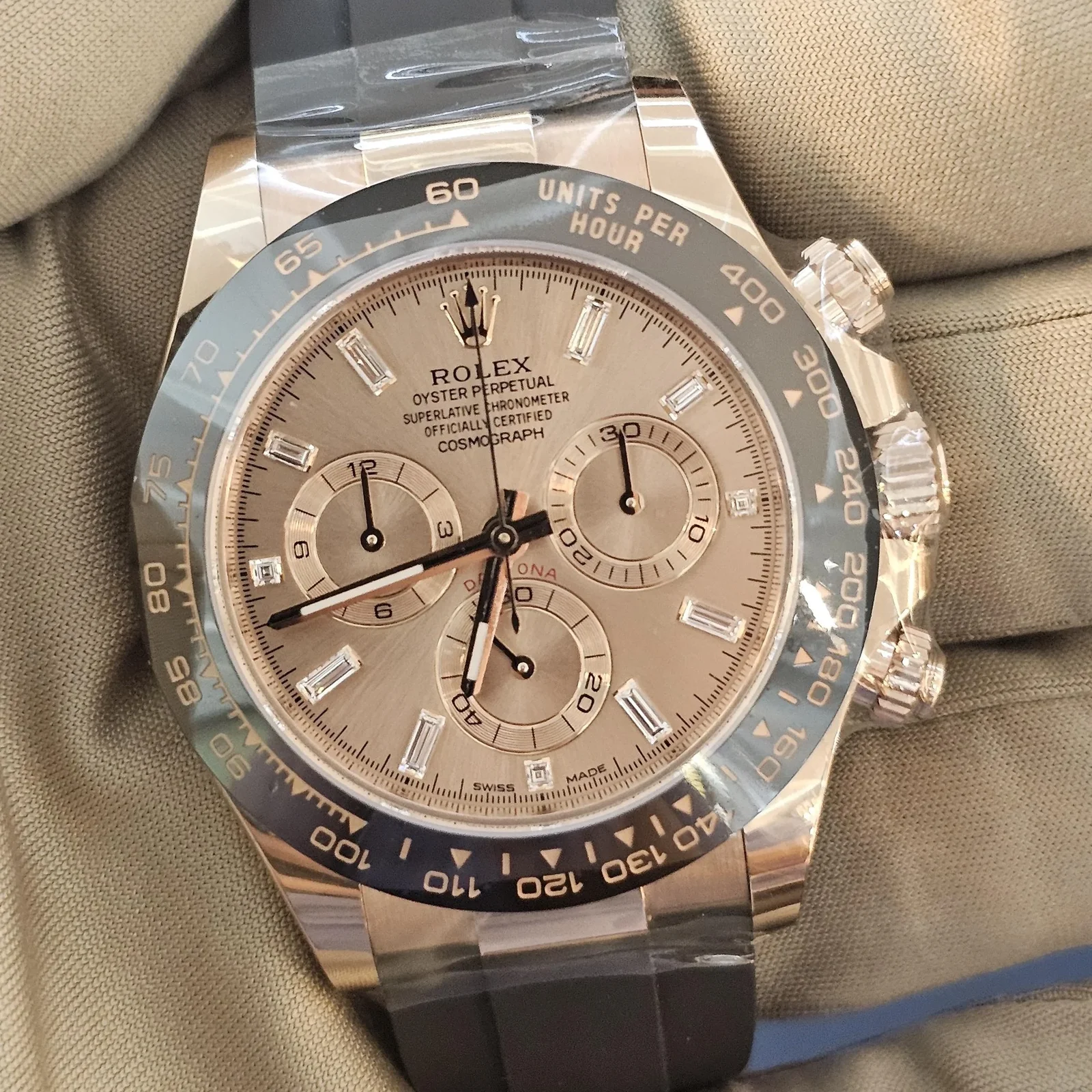Cosmograph Daytona Everose / Cerachrom /  Pink Baguette / Oysterflex