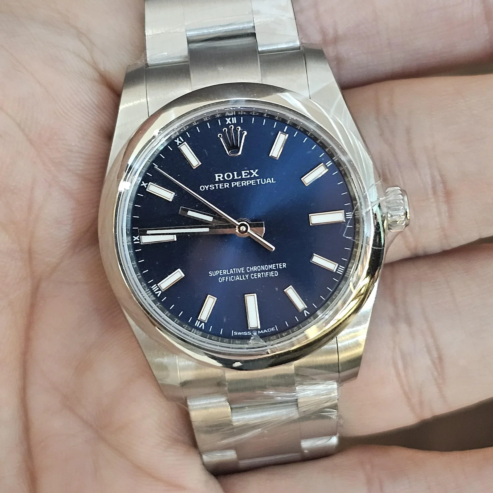 Oyster Perpetual 34 Stainless Steel / Blue