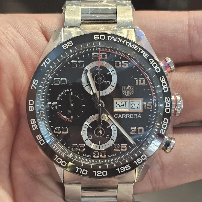 Carrera Calibre 16 44 Stainless Steel / Black / Bracelet