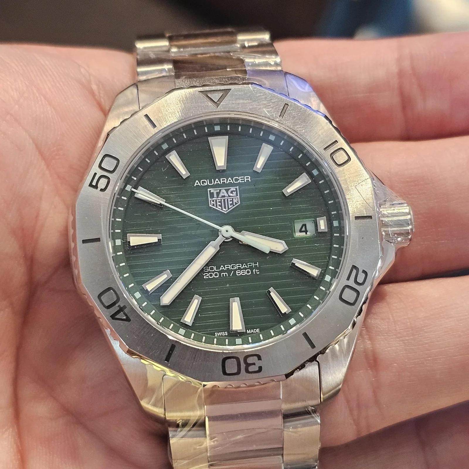 Aquaracer Professional 200 Solargraph 40 Stainless Steel / Green