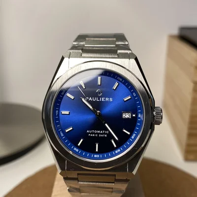 Pauliers Date/Stainless Steel/ Blue