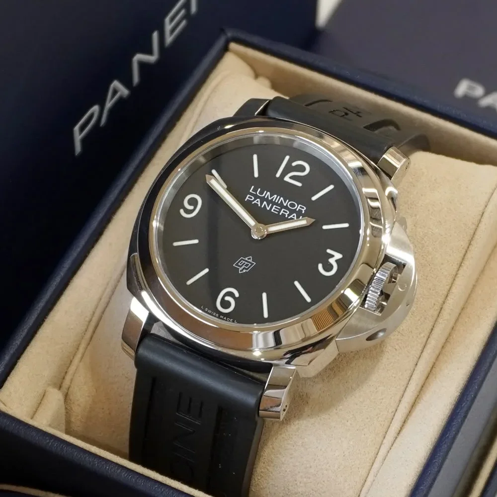 Luminor Base 44 Logo 3 Days Stainless Steel / Black