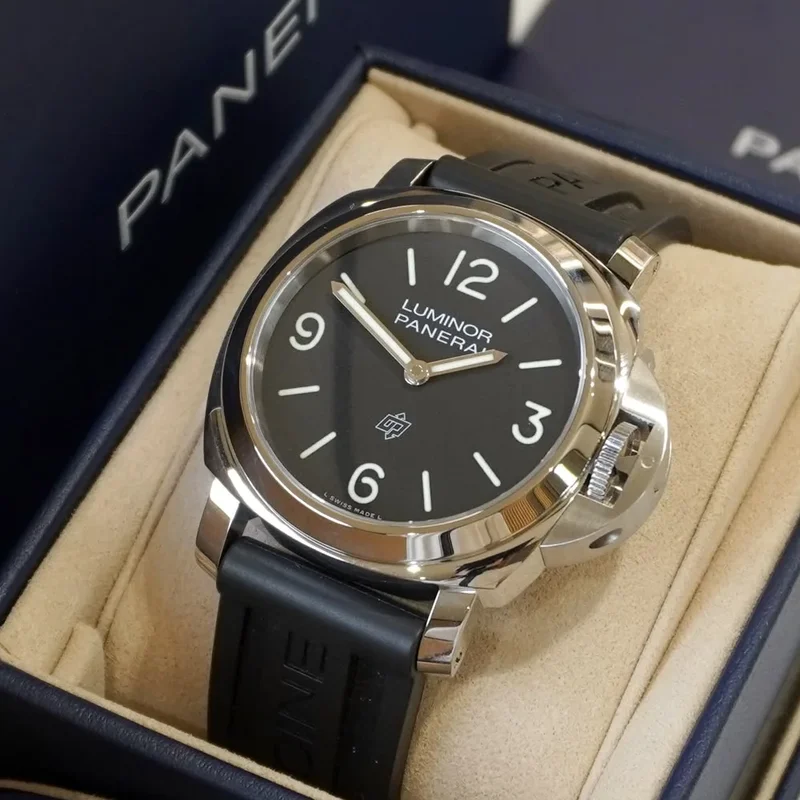 Luminor Base 44 Logo 3 Days Stainless Steel / Black