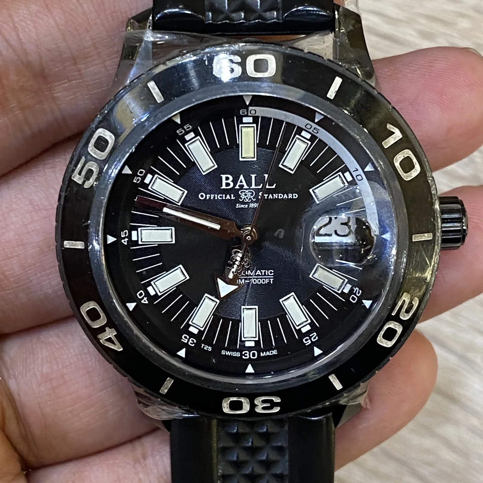 Fireman NECC Titanium Automatic / Black / Rubber