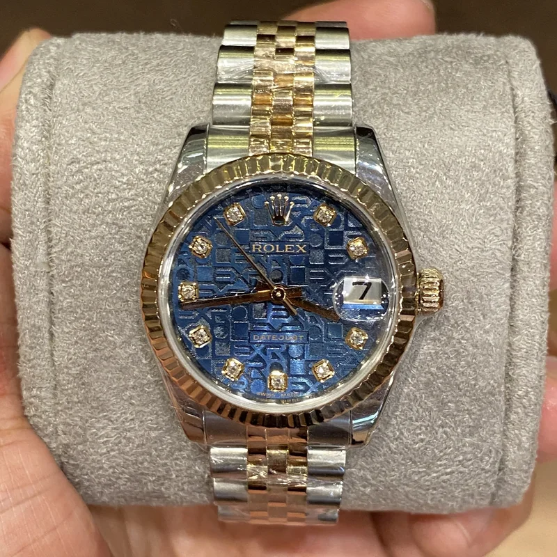 Datejust 31 Rolesor Yellow Fluted / Jubilee / Blue Computer
