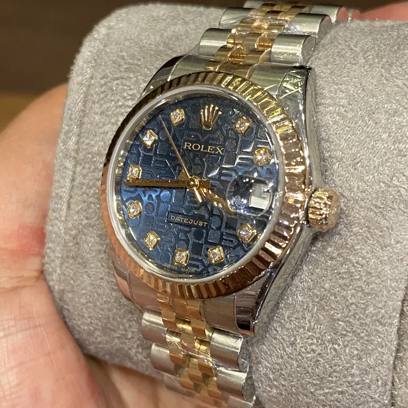 Thumb Datejust 31 Rolesor Yellow Fluted / Jubilee / Blue Computer