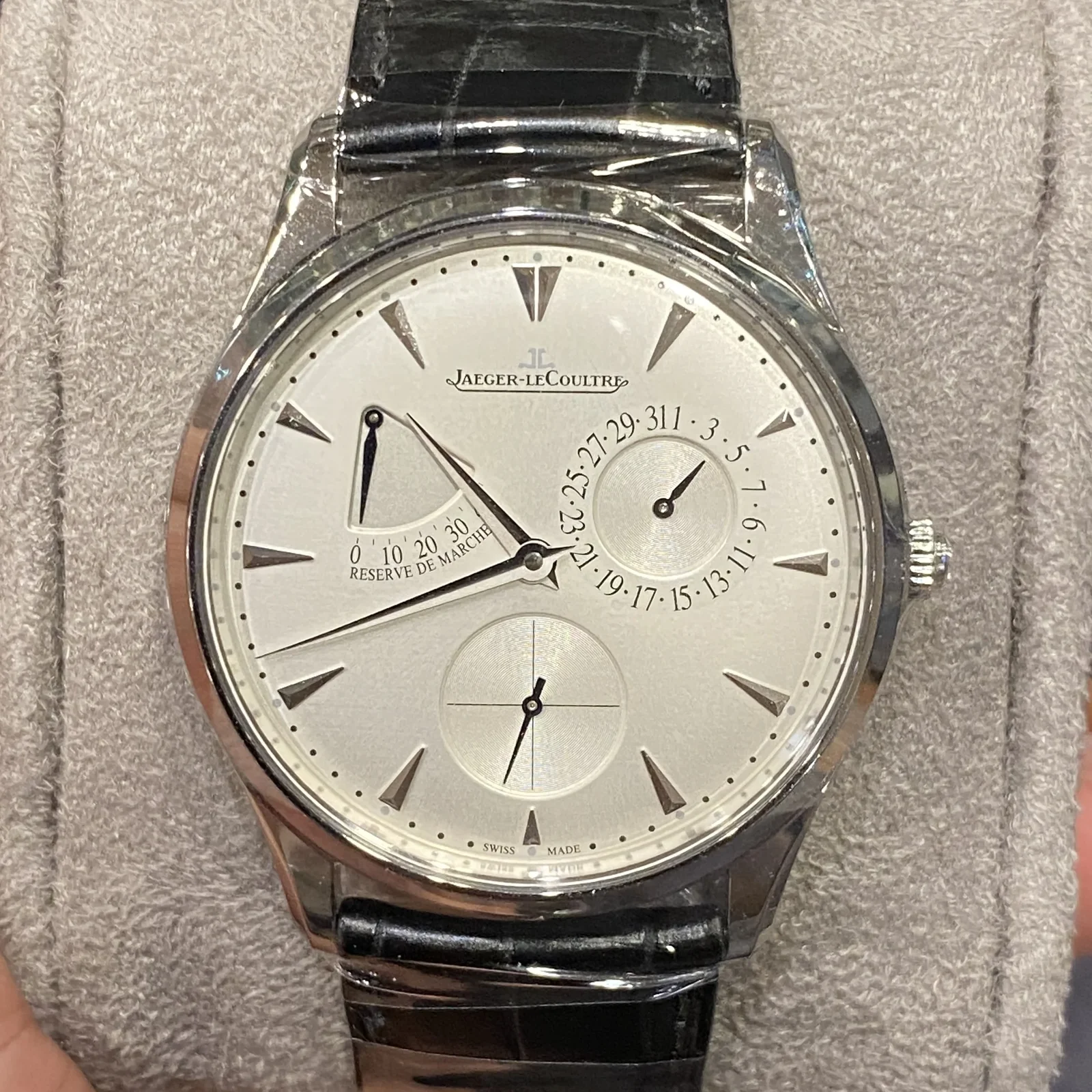 Master Ultra Thin Réserve de Marche Stainless Steel / Silver / Alligator