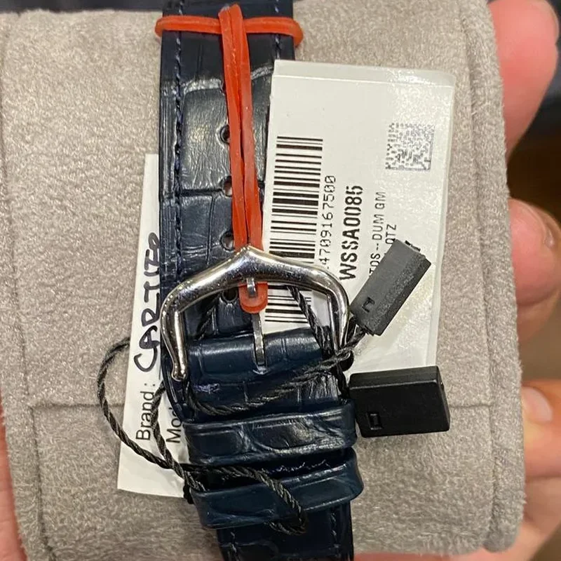 Thumb Santos Dumont Large Silver / Leather Strap