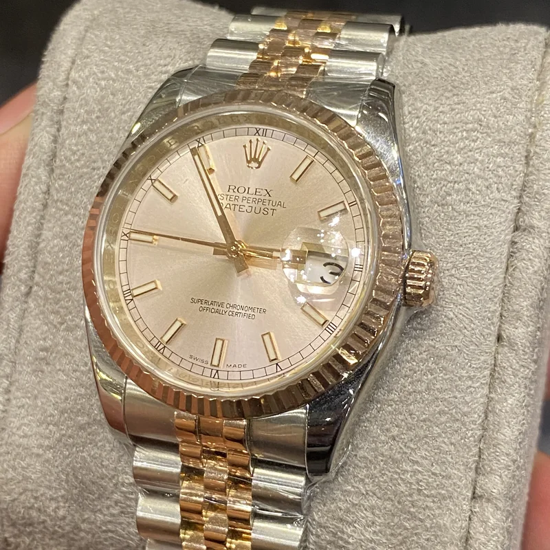 Thumb Datejust 36 Rolesor Everose Fluted / Jubilee / Pink