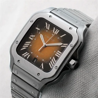 Santos Large Automatic Stainless Steel / Brown