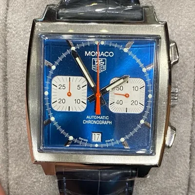 Monaco Calibre 17 Stainless Steel / Blue