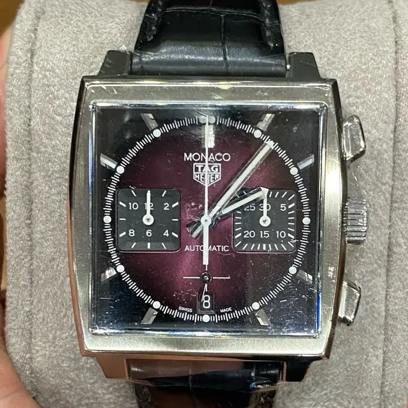 Monaco Calibre Heuer 02 Stainless Steel / Purple