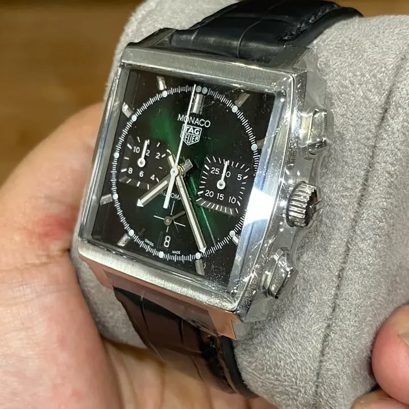 Thumb Monaco Calibre Heuer 02 Stainless Steel / Green