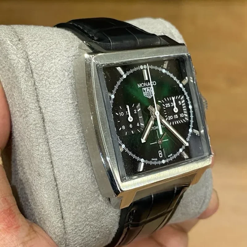 Thumb Monaco Calibre Heuer 02 Stainless Steel / Green