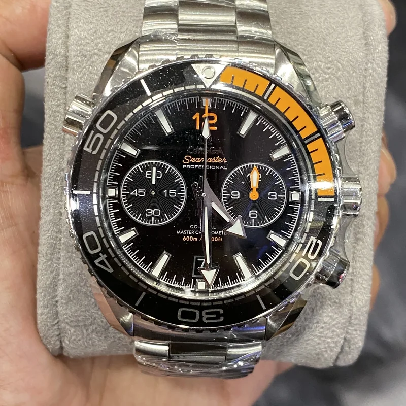 Seamaster Planet Ocean 600M Co-Axial 45.5 Master Chronometer Chronograph Stainless Steel / Orange / Bracelet