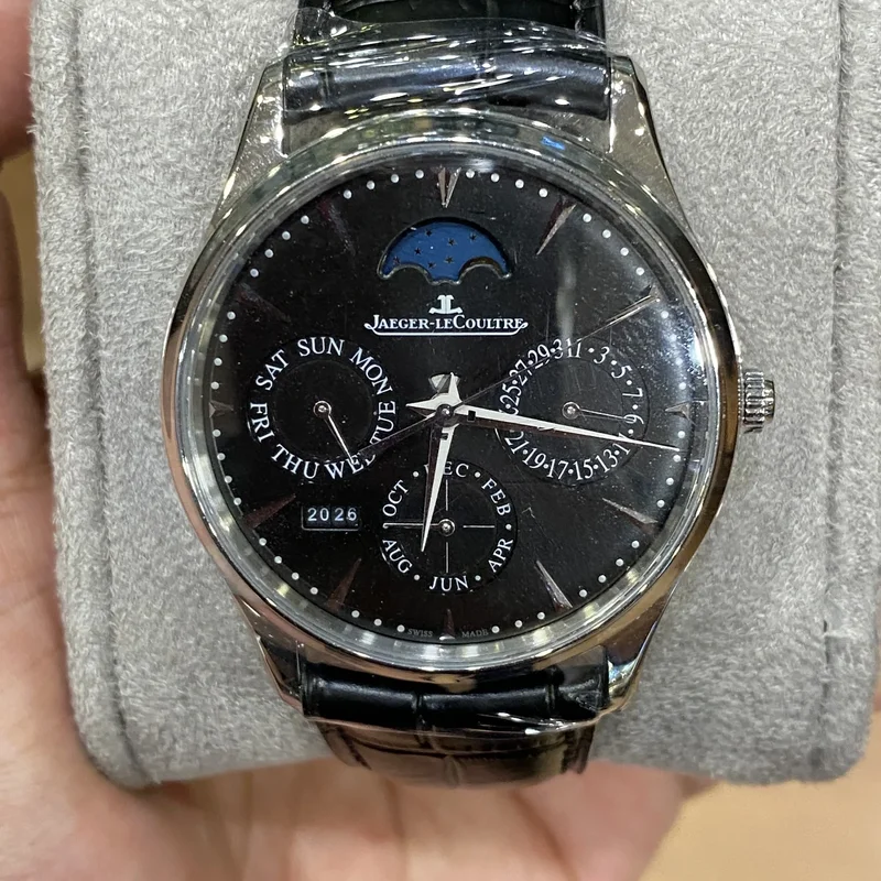 Master Ultra Thin Perpetual Stainless Steel / Black / Alligator