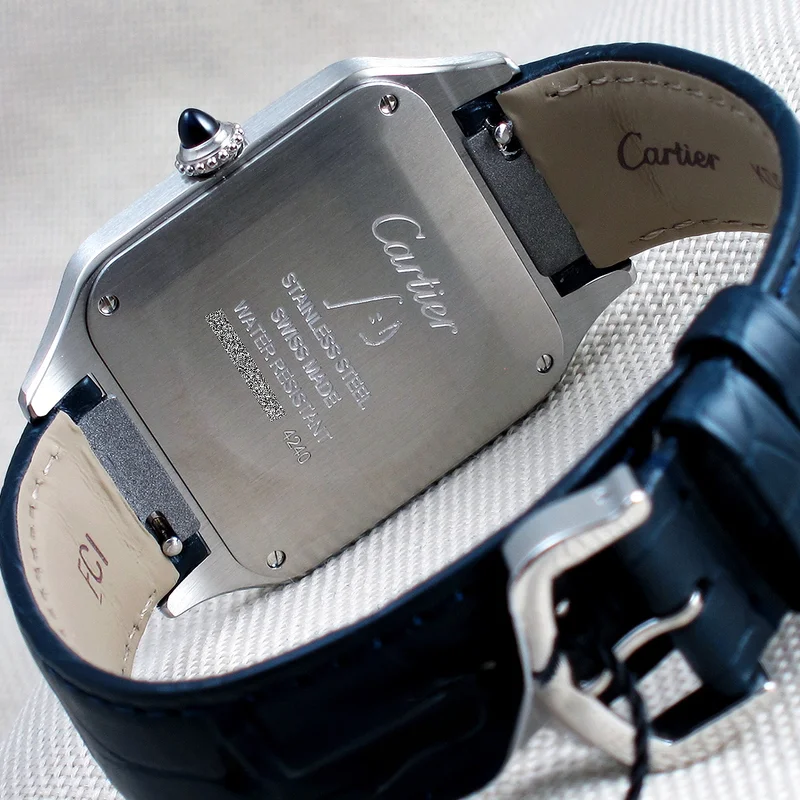 Thumb Santos Dumont Large / Blue Alligator Strap