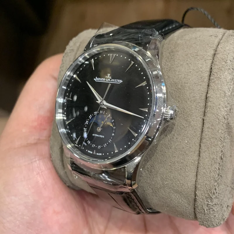 Thumb Master Ultra Thin Moon Stainless Steel / Black / Alligator