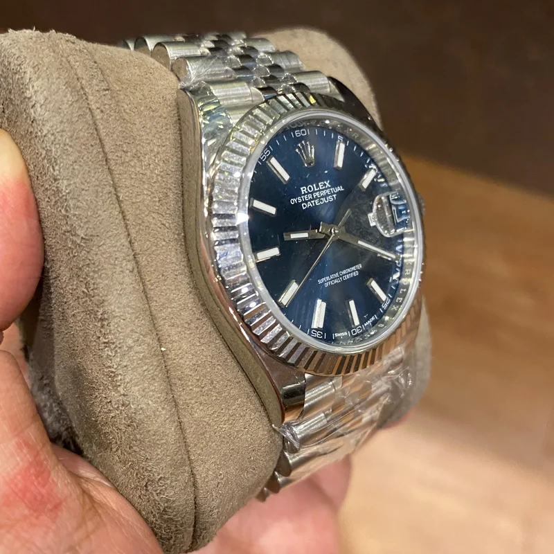 Thumb Datejust 41 Stainless Steel Fluted / Jubilee / Blue