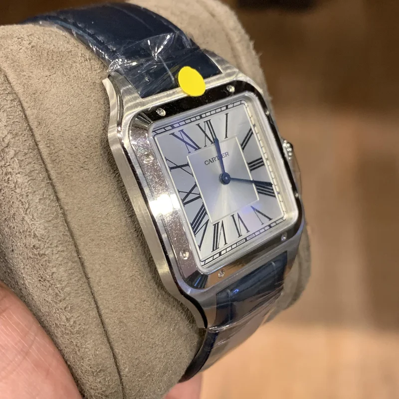 Thumb Santos Dumont Large / Blue Alligator Strap