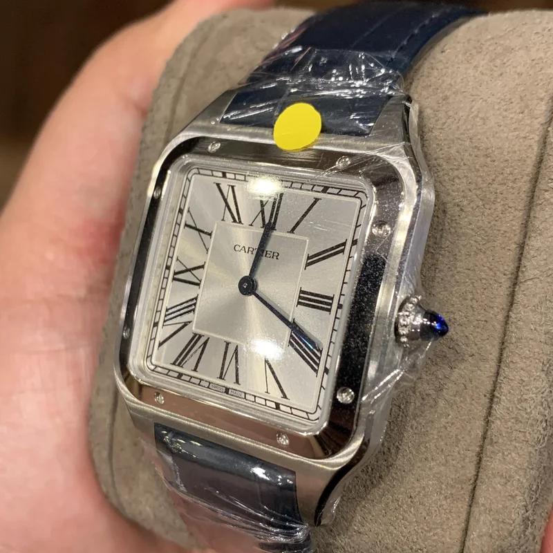 Thumb Santos Dumont Large / Blue Alligator Strap