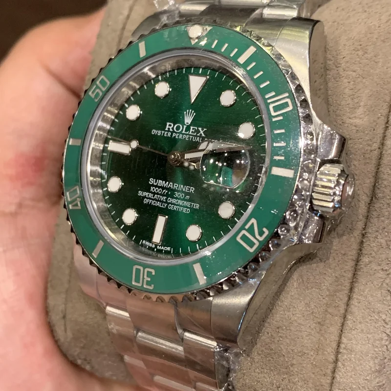 Thumb Submariner Date Stainless Steel / Green / Cerachom