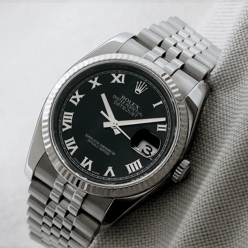 Datejust 36 Stainless Steel Fluted / Jubilee / Black Roman