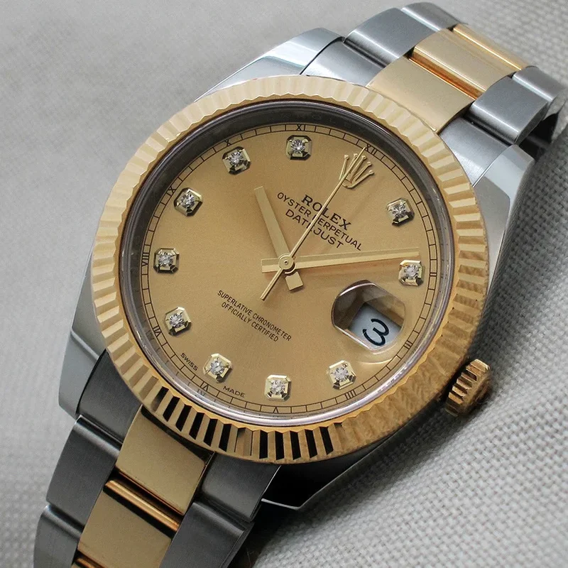 Datejust 41 Rolesor Yellow Fluted / Oyster / Champagne - Diamond