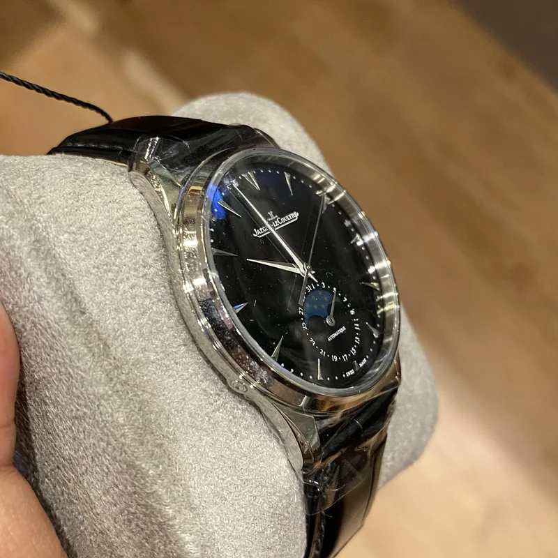 Thumb Master Ultra Thin Moon Stainless Steel / Black / Alligator