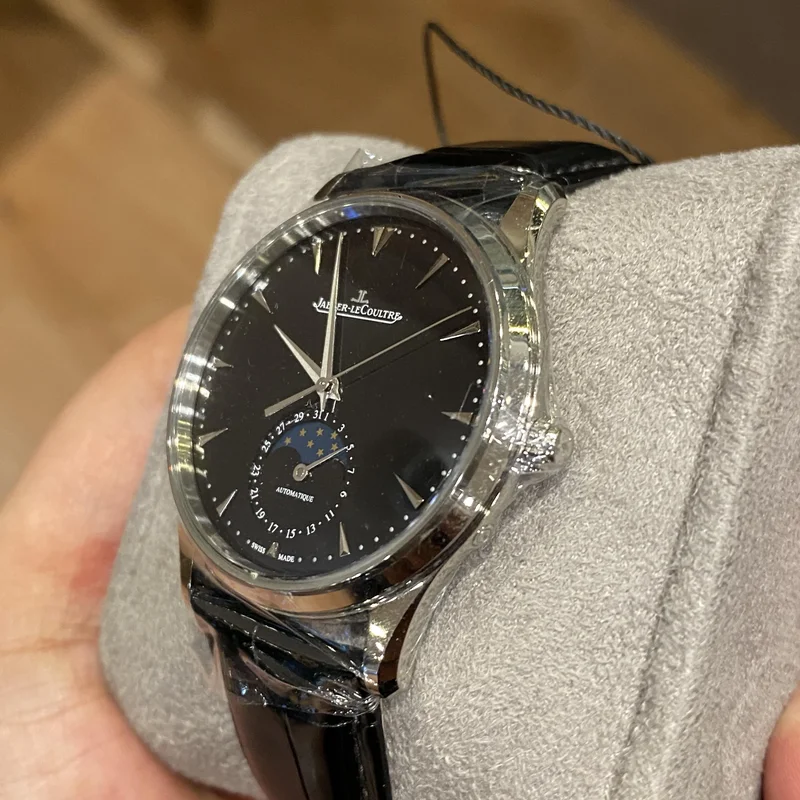 Thumb Master Ultra Thin Moon Stainless Steel / Black / Alligator