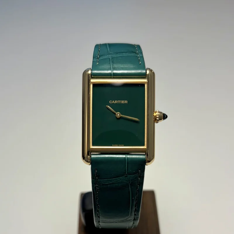 Tank Louis Cartier Large Manual Yellow Gold / Green