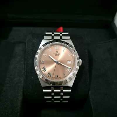 Royal Date 38 Stainless Steel / Salmon - Roman