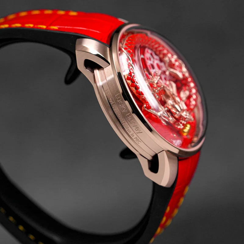 Thumb Red Enamel Dragon Automatic
