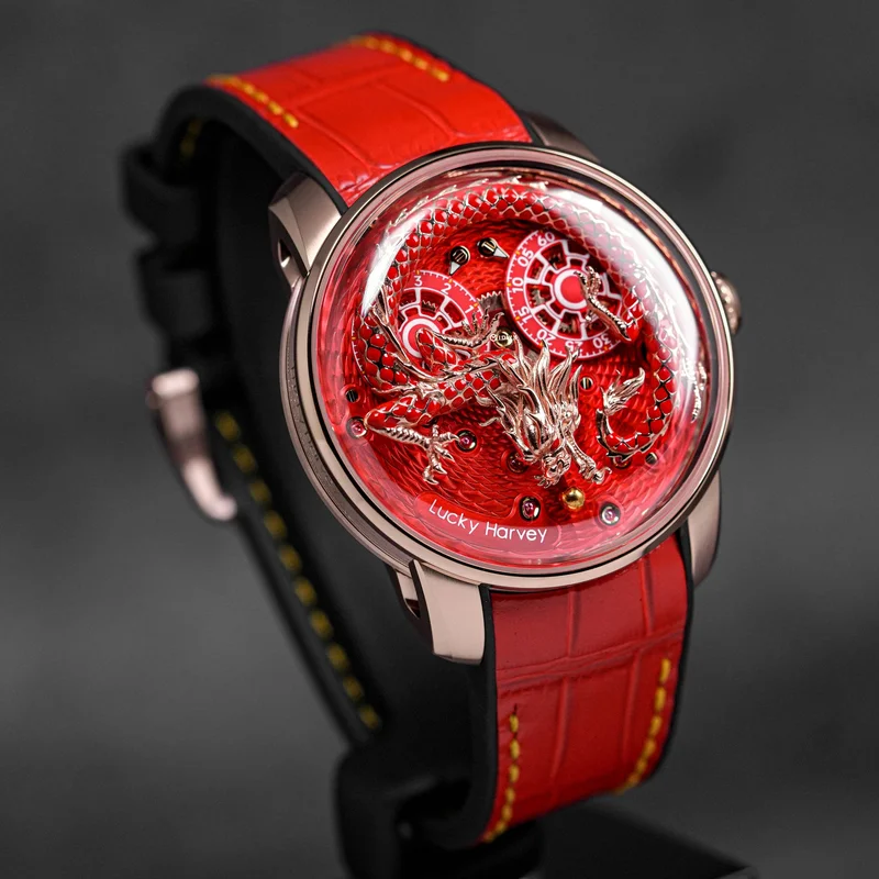 Thumb Red Enamel Dragon Automatic