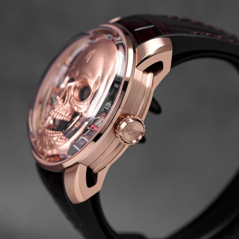 Thumb Rose Gold Skull Automatic