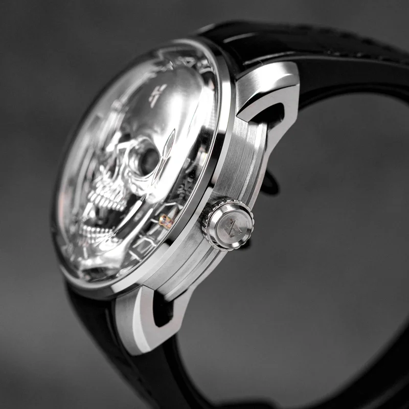 Thumb Silver Skull Automatic