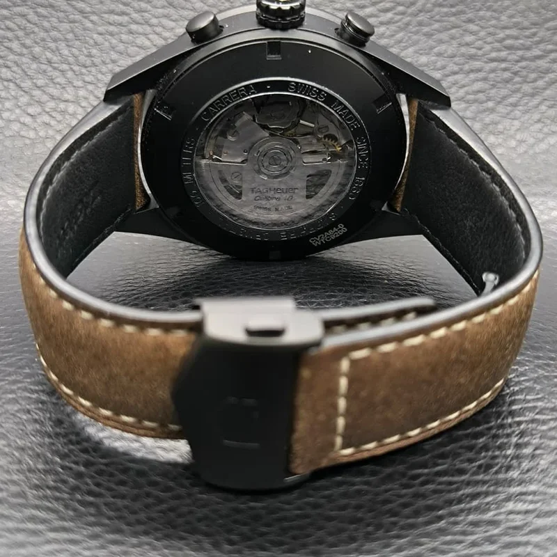 Thumb Carrera Calibre 16 Day Date 43 Titanium PVD / Black / Calf