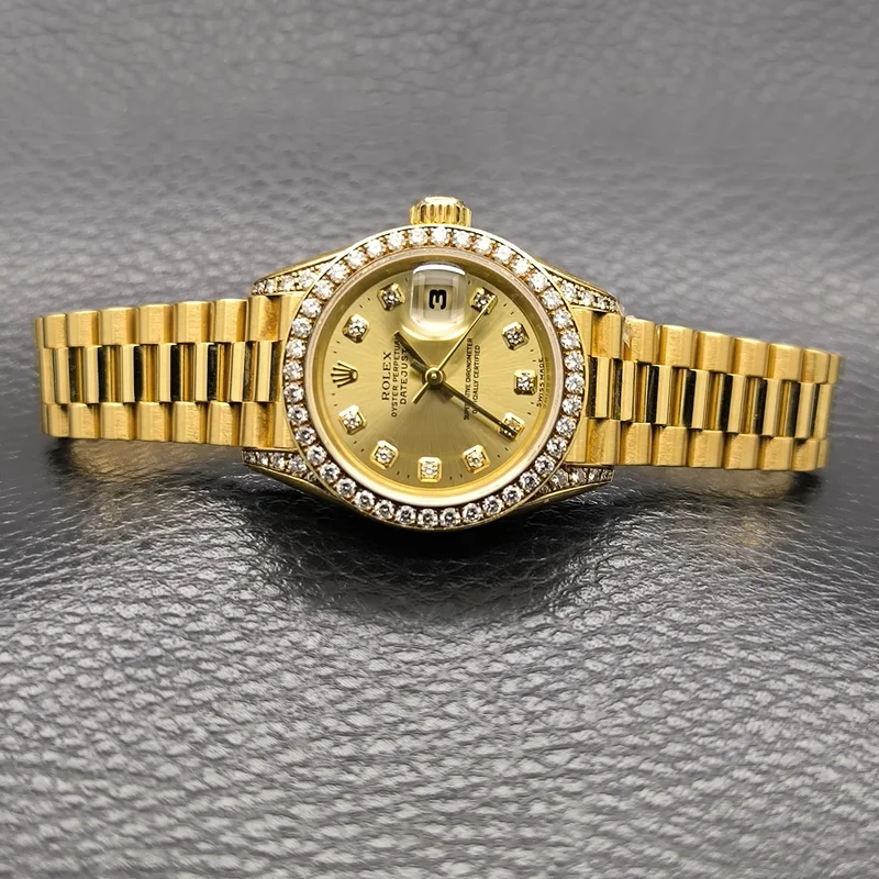 Datejust 26 Factory Diamond Bezel & Lugs Champagne Diamond